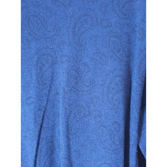 Brooks Brothers Navy Paisley Merino Wool Sweater L Crew Neck Long Sleeve Classic - Picture 4 of 9